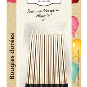 Bougies dorées x8