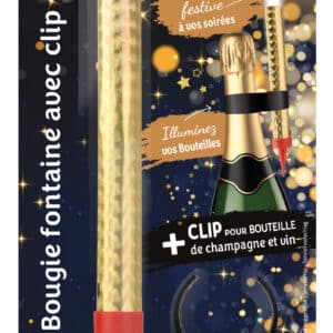 Bougie fontaine par 1 support cravate et clip compris