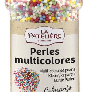 Multicolored sugar pearls with natural colorants