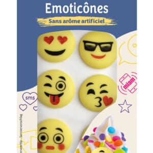 Décorations Emoticones en sucre x 8
