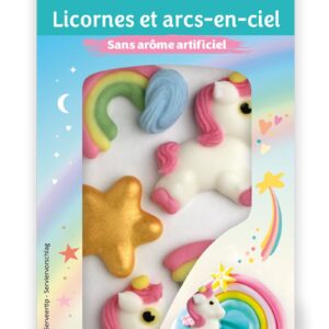 Unicorn and rainbow sugar decorations x 5