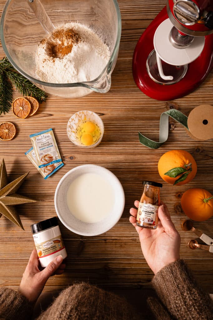 Liste des ingredients pour faire une couronne cannelle orange La Patelière