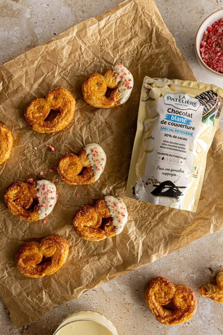 palmiers chocolat blanc et pralines